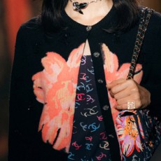 샤넬 프린트 스트레치 니트 탑