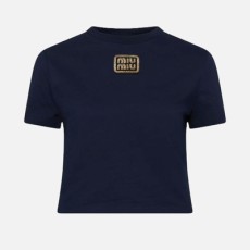 미우미우 코튼 저지 티셔츠