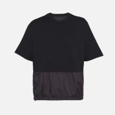 프라다 테크니컬 코튼 & 리나일론 티셔츠 블랙