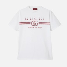 구찌 프린트 코튼 저지 티셔츠 화이트