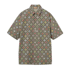 구찌 프린트 디테일 코튼 포플린 셔츠