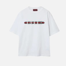 구찌 프린트 코튼 저지 티셔츠