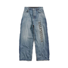 발렌시아가 스텐실 타입 하이브리드 데님 배기 팬츠