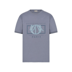 디올 그레이 코튼 저지 캐주얼 핏 티셔츠