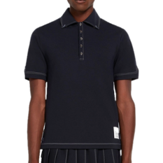 톰브라운 울 테크 밀라노 콘트라스트 스티치 폴로 셔츠