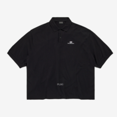 발렌시아가 BB 클래식 발렌시아가 오버사이즈 폴로 셔츠 블랙