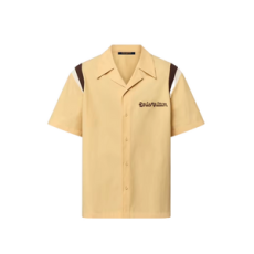 루이비통 자수 반소매 코튼 볼링 셔츠