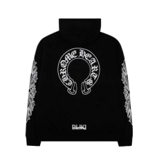 크롬하츠 홀스슈 플로랄 플리스 집업 후드