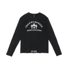 크롬하츠 트리플 크로스 헐리우드 스크립트 로고 롱슬리브 티셔츠 블랙