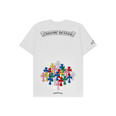 크롬하츠 멀티 컬러 크로스 티셔츠 화이트