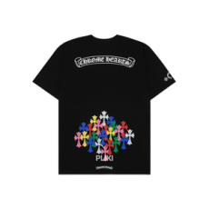 크롬하츠 멀티 컬러 크로스 티셔츠 블랙