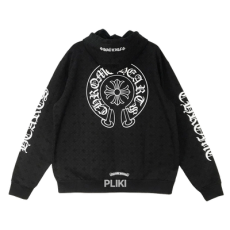 크롬하츠 로고 크로스 패턴 후디 집업