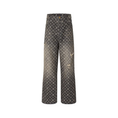 루이비통 배기 데님 팬츠 블랙