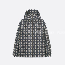 디올 네이비 블루 테크니컬 태피터 매크로까나쥬 방수 후드 재킷