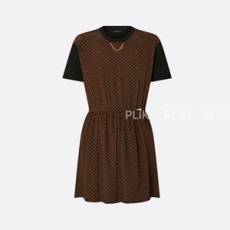 루이비통 다미에 프론트 드로스트링 드레스