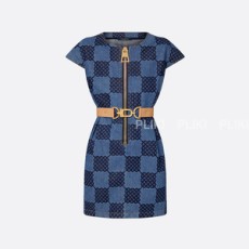 루이비통 XXL 디테일 다미에 데님 드레스
