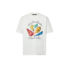 루이비통 프린트 숏 슬리브 코튼 티셔츠