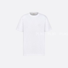 디올 CD Icon 캐주얼 핏 코튼 저지 티셔츠 화이트