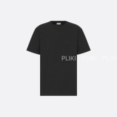 디올 CD Icon 캐주얼 핏 코튼 저지 티셔츠 블랙