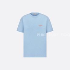 디올 Couture 캐주얼 핏 티셔츠 블루 코튼 저지