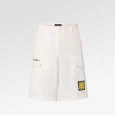 루이비통 엠브로이더드 코튼 카고 쇼츠 캐주얼 반바지