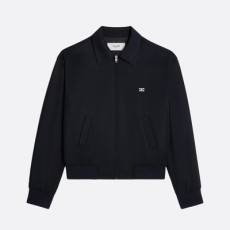 셀린느 트리옹프 블루종 재킷 - 레이온 트윌 네이비