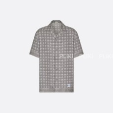 디올 그레이 실크 트윌 까나쥬 반소매 셔츠