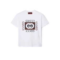 구찌 프린트 코튼 저지 티셔츠