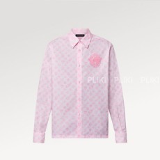 루이비통 모노그램 프린트 코튼 셔츠 핑크