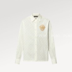 루이비통 모노그램 프린트 코튼 셔츠 화이트