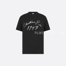 디올 핸드라이팅 캐주얼 핏 티셔츠 블랙