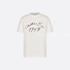 디올 핸드라이팅 캐주얼 핏 티셔츠 화이트