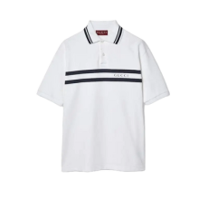 구찌 프린트 코튼 폴로 셔츠