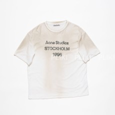 아크네 스튜디오 릴랙스핏 로고 티셔츠 더스티 화이트