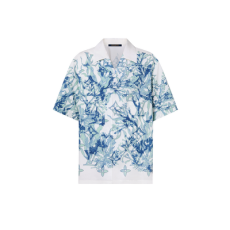 루이비통 그래픽 쇼트 슬리브드 코튼 셔츠