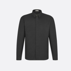 디올 블랙 코튼 자카드 오블리크 셔츠