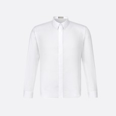 디올 화이트 코튼 자카드 오블리크 셔츠