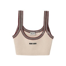 미우미우 캐시미어 탱크 탑 내츄럴