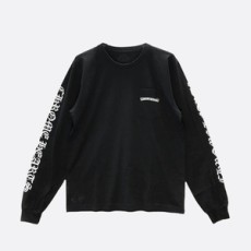 크롬하츠 스크립트 스크롤 로고 롱 슬리브 티셔츠