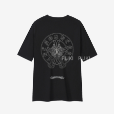 크롬하츠 홀스슈 백로고 스티치 티셔츠 블랙