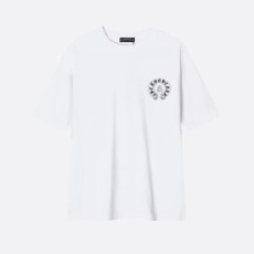 크롬하츠 홀스슈 백로고 스티치 티셔츠 화이트