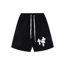 크롬하츠 화이트 멀티 크로스 레더 패치 쇼츠