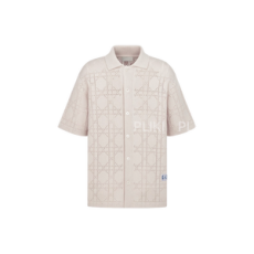 디올 베이지 코튼 캐시미어 포인텔 니트 까나쥬 반소매 셔츠