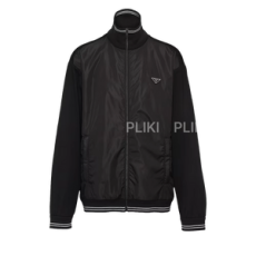 프라다 트라이앵글 로고 패널 보머 재킷