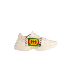 구찌 아이보리 레더 로고 라이톤 스니커즈