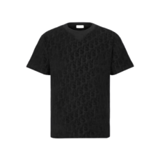 디올 오블리크 테리 코튼 캐주얼 핏 티셔츠 블랙