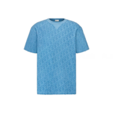 디올 오블리크 테리 코튼 캐주얼 핏 티셔츠 라이트 블루