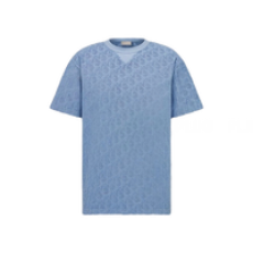 디올 오블리크 테리 코튼 캐주얼 핏 티셔츠 블루