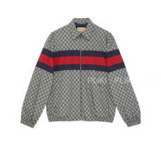 구찌 GG 프린트 코튼 재킷 그레이