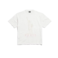 발렌시아가 파리 리버티 미디엄 핏 티셔츠 오프 화이트